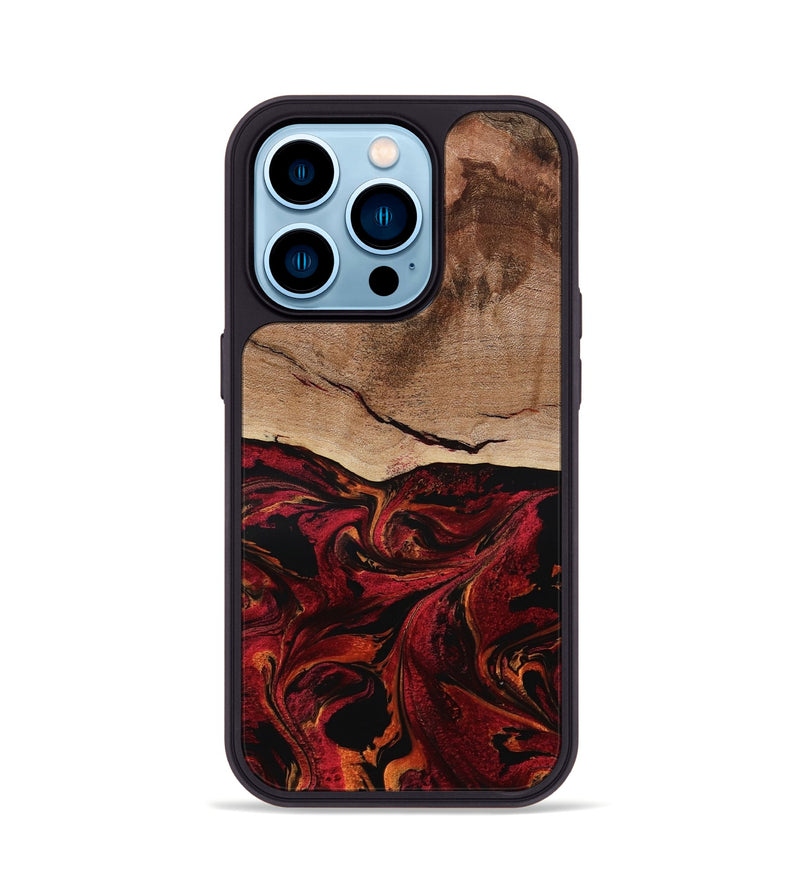 iPhone 14 Pro Wood Phone Case - Dewitt (Red, 800381)