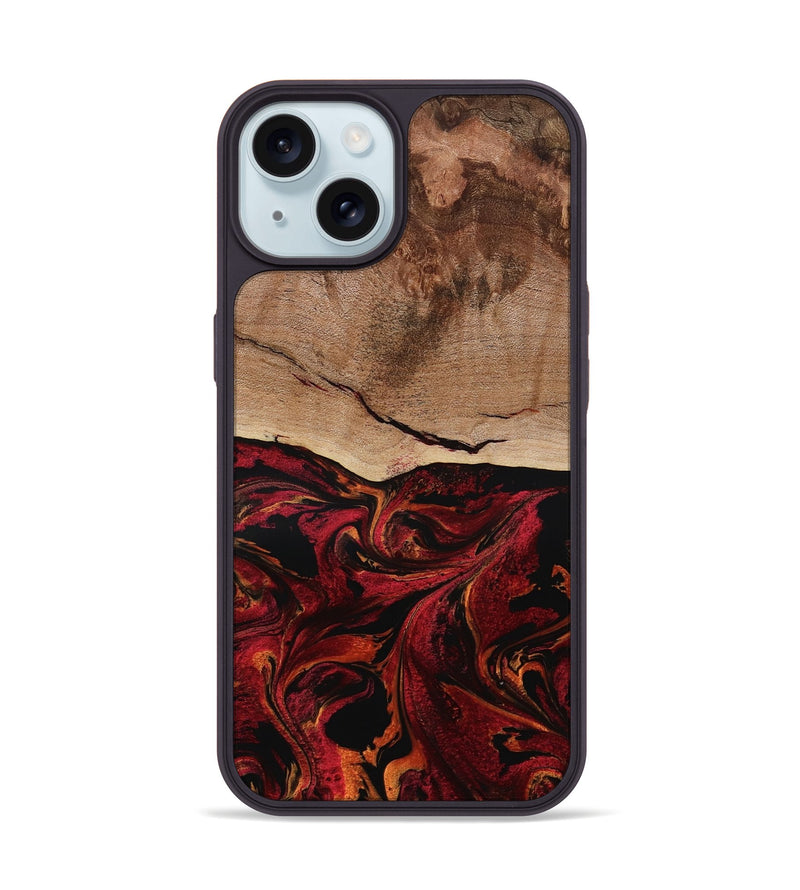 iPhone 15 Wood Phone Case - Dewitt (Red, 800381)