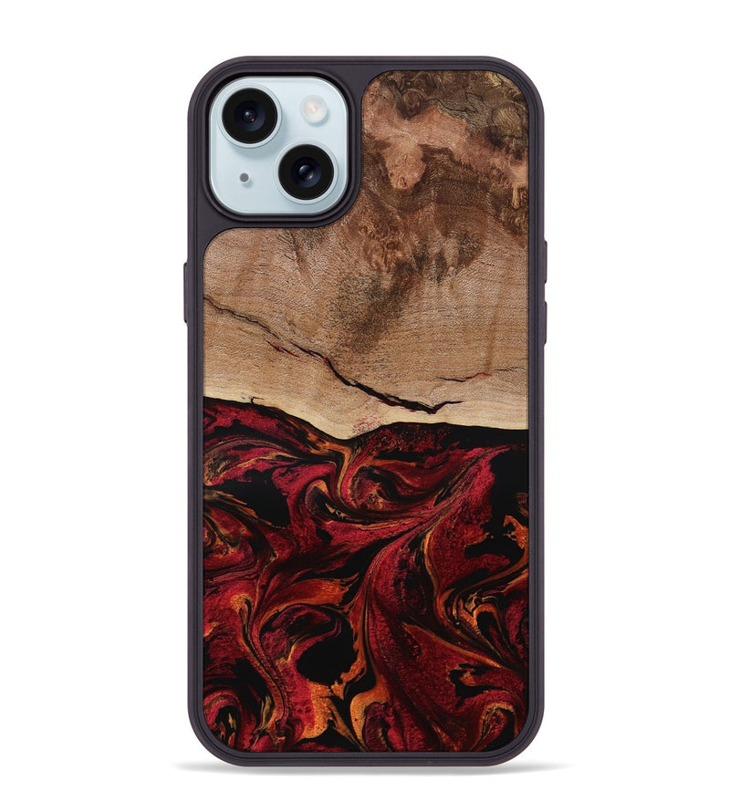 iPhone 15 Plus Wood Phone Case - Dewitt (Red, 800381)