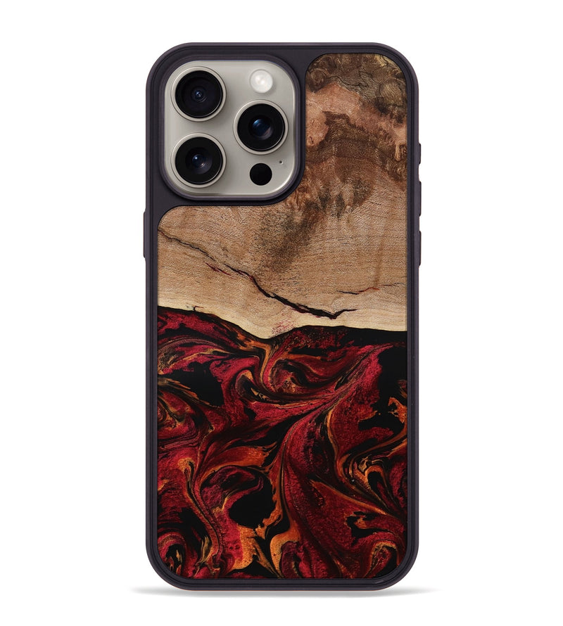 iPhone 15 Pro Max Wood Phone Case - Dewitt (Red, 800381)