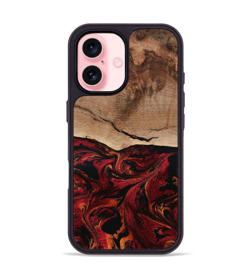 iPhone 16 Wood Phone Case - Dewitt (Red, 800381)