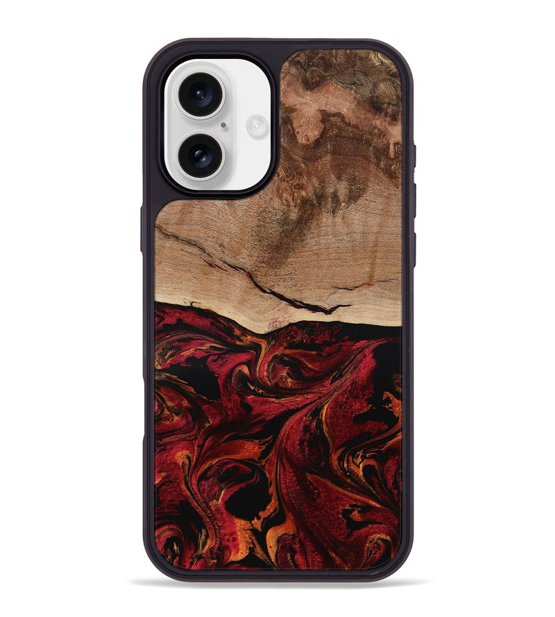 iPhone 16 Plus Wood Phone Case - Dewitt (Red, 800381)