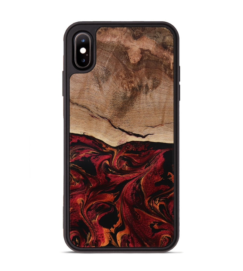 iPhone Xs Max Wood Phone Case - Dewitt (Red, 800381)