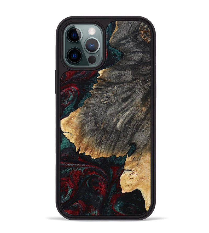 iPhone 12 Pro Max Wood Phone Case - Christi (Red, 800382)