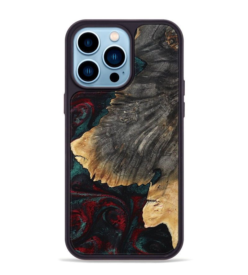 iPhone 14 Pro Max Wood Phone Case - Christi (Red, 800382)