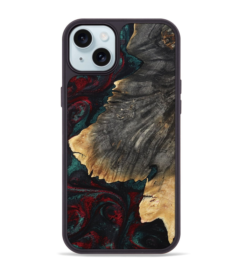 iPhone 15 Plus Wood Phone Case - Christi (Red, 800382)