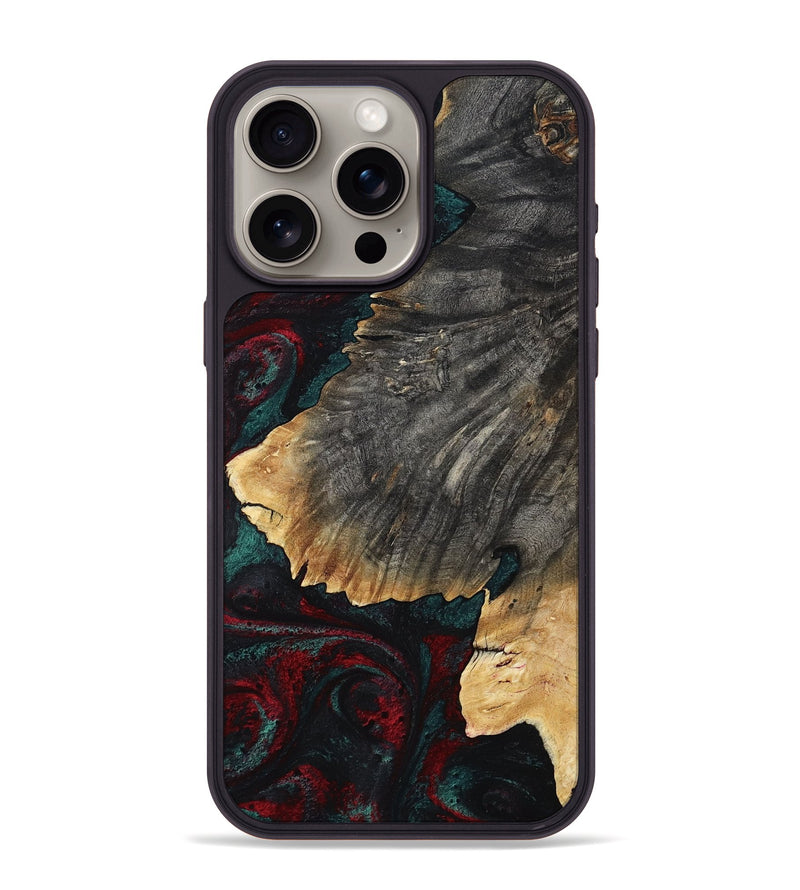 iPhone 15 Pro Max Wood Phone Case - Christi (Red, 800382)