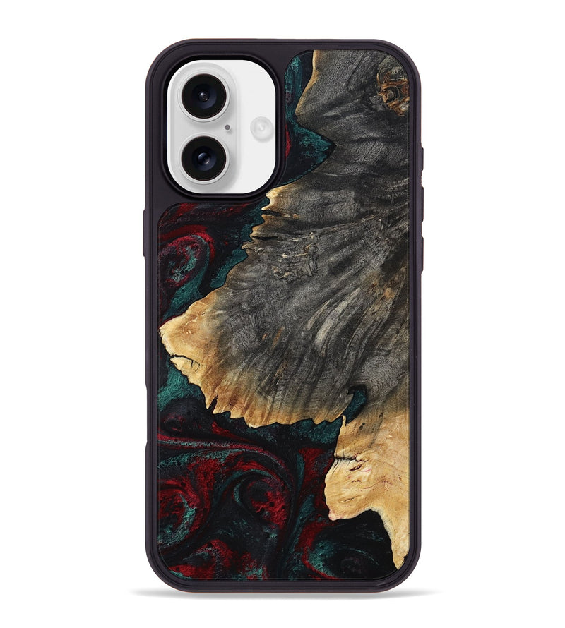 iPhone 16 Plus Wood Phone Case - Christi (Red, 800382)