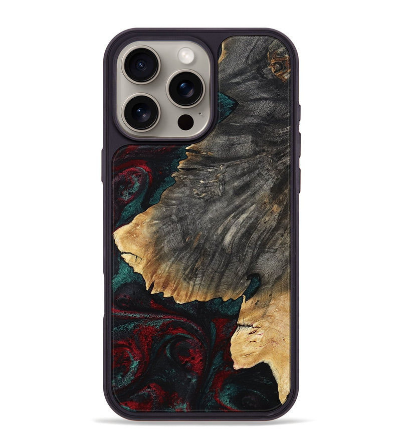 iPhone 16 Pro Max Wood Phone Case - Christi (Red, 800382)