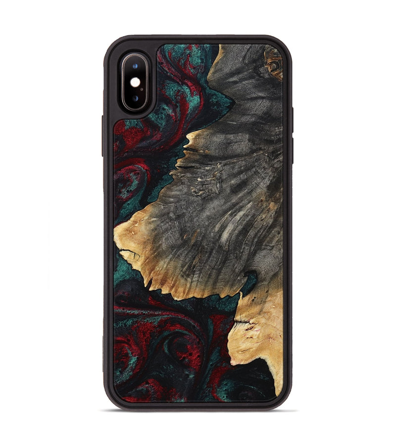 iPhone Xs Max Wood Phone Case - Christi (Red, 800382)