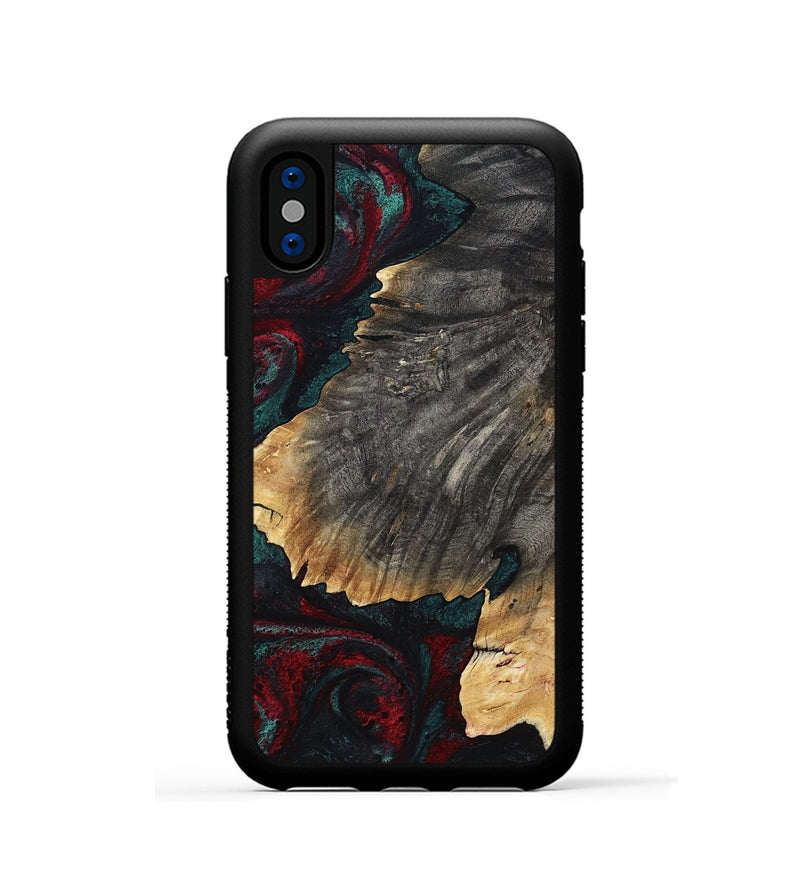 iPhone Xs Wood Phone Case - Christi (Red, 800382)