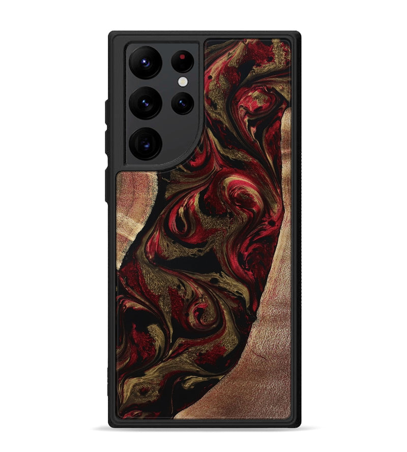 Galaxy S22 Ultra Wood Phone Case - Malik (Red, 800383)