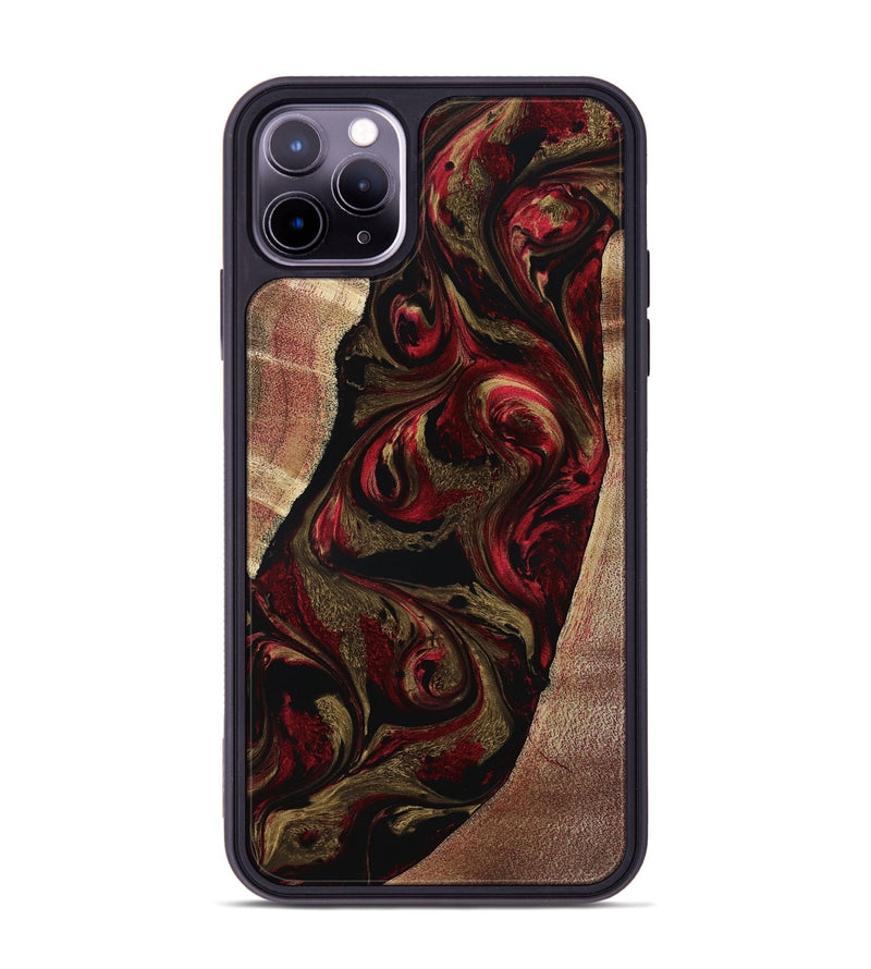 iPhone 11 Pro Max Wood Phone Case - Malik (Red, 800383)