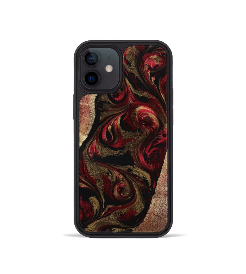iPhone 12 mini Wood Phone Case - Malik (Red, 800383)
