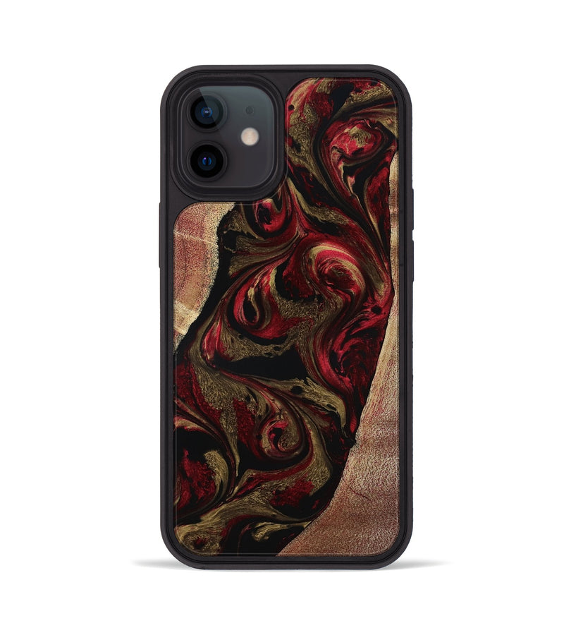 iPhone 12 Wood Phone Case - Malik (Red, 800383)