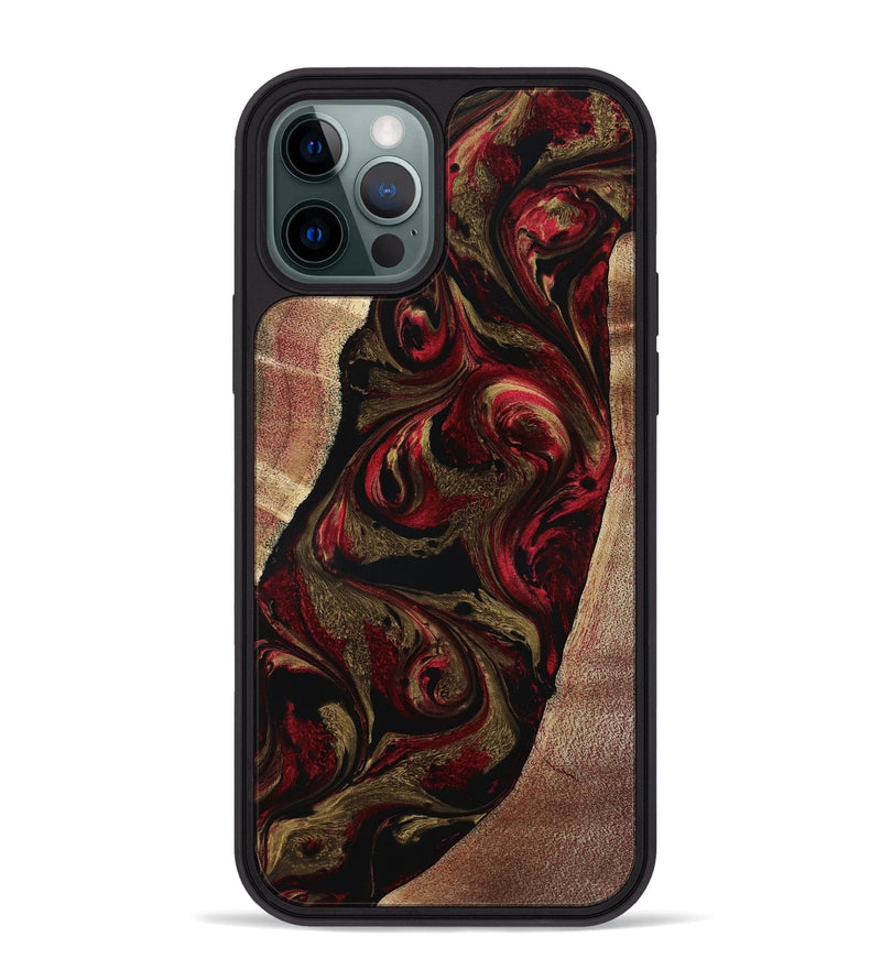 iPhone 12 Pro Max Wood Phone Case - Malik (Red, 800383)