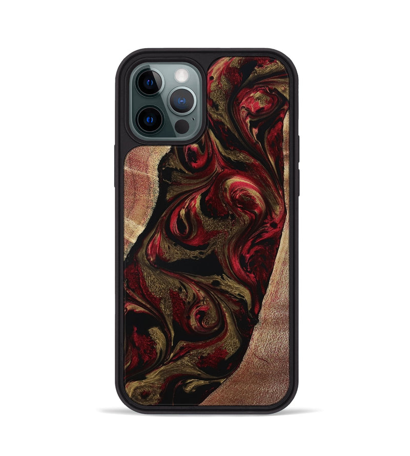 iPhone 12 Pro Wood Phone Case - Malik (Red, 800383)