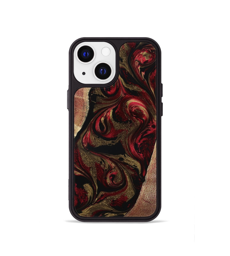 iPhone 13 mini Wood Phone Case - Malik (Red, 800383)