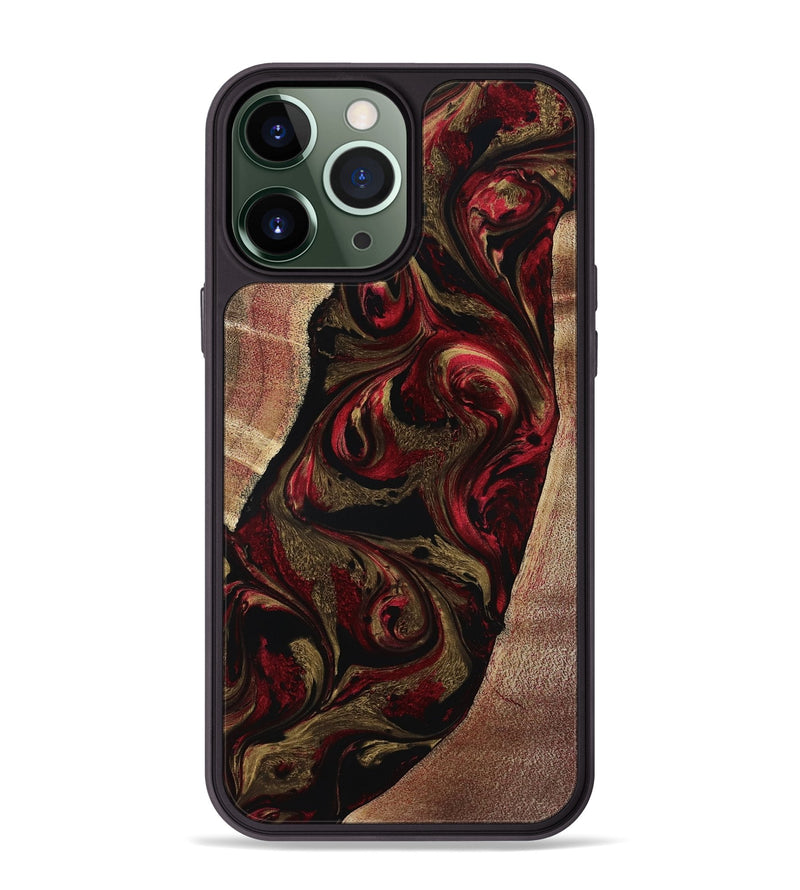 iPhone 13 Pro Max Wood Phone Case - Malik (Red, 800383)