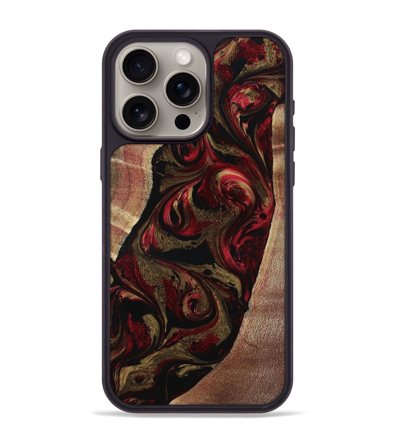 iPhone 15 Pro Max Wood Phone Case - Malik (Red, 800383)