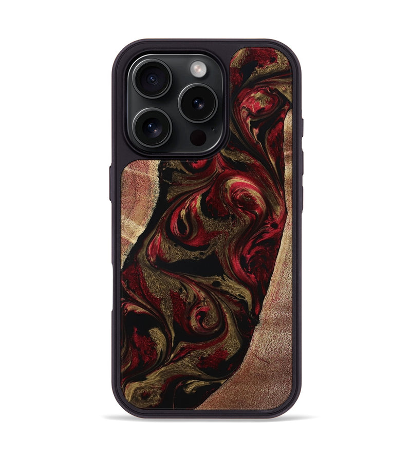 iPhone 16 Pro Wood Phone Case - Malik (Red, 800383)