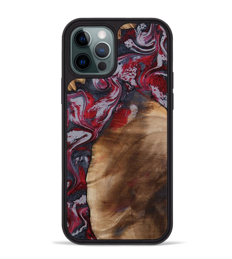 iPhone 12 Pro Max Wood Phone Case - Santino (Red, 800384)