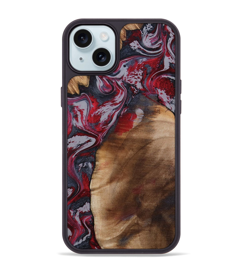 iPhone 15 Plus Wood Phone Case - Santino (Red, 800384)
