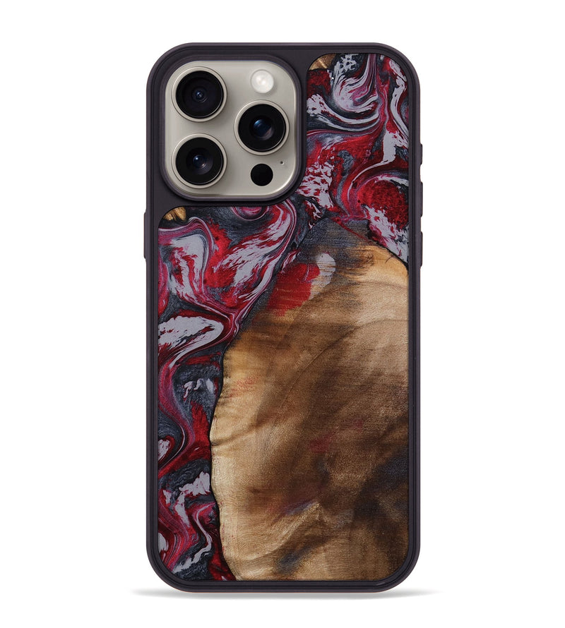 iPhone 15 Pro Max Wood Phone Case - Santino (Red, 800384)
