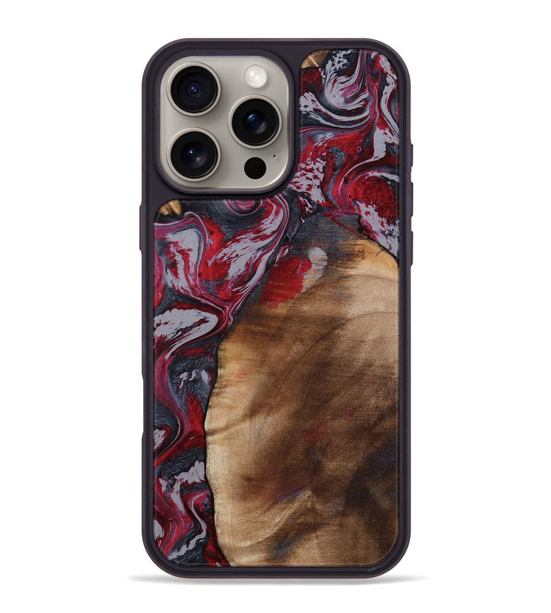 iPhone 16 Pro Max Wood Phone Case - Santino (Red, 800384)