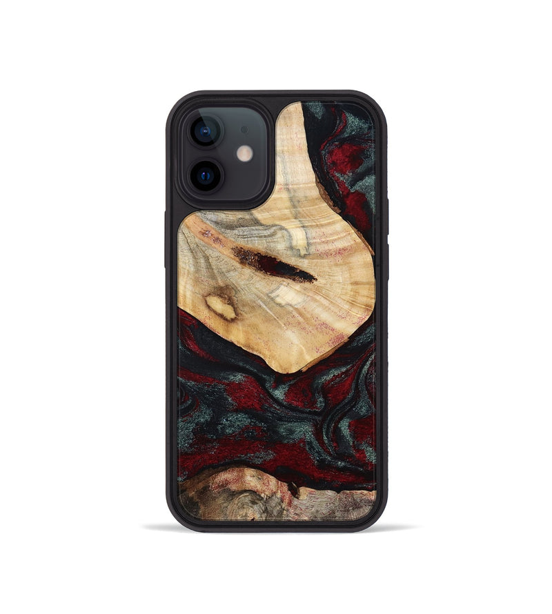 iPhone 12 mini Wood Phone Case - Gia (Red, 800385)