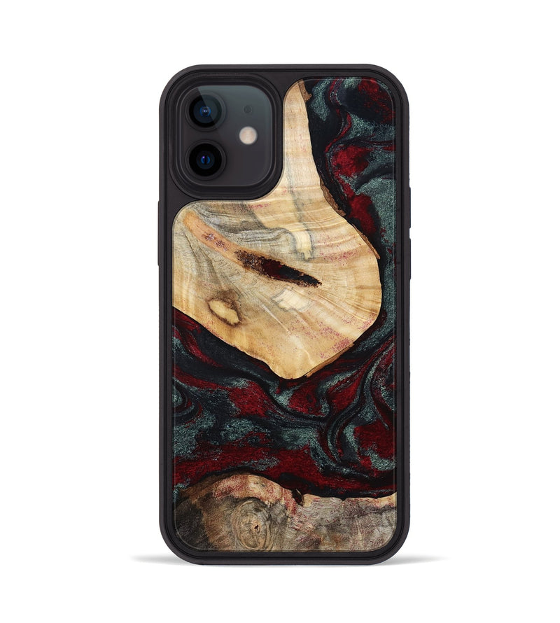 iPhone 12 Wood Phone Case - Gia (Red, 800385)