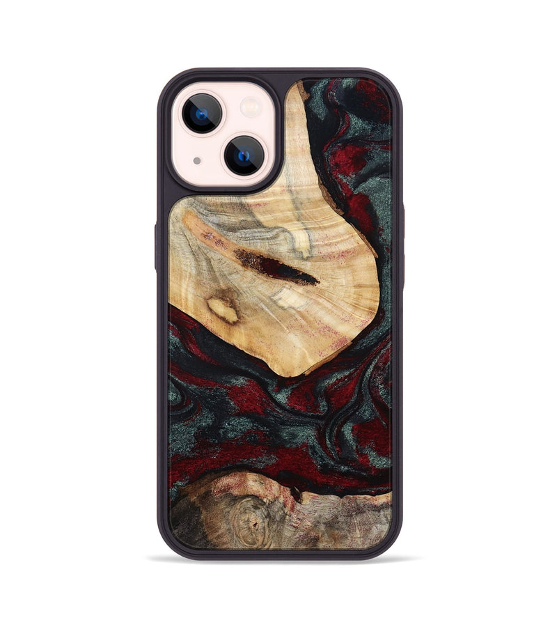 iPhone 14 Wood Phone Case - Gia (Red, 800385)