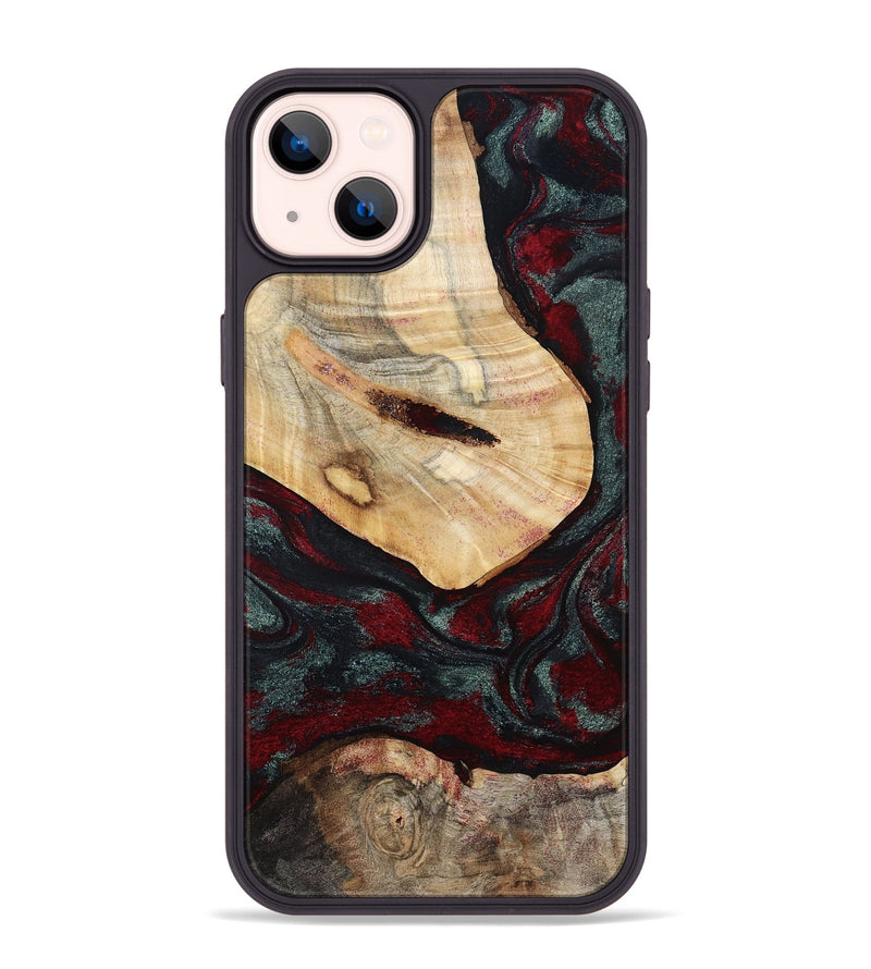 iPhone 14 Plus Wood Phone Case - Gia (Red, 800385)