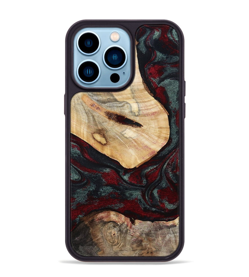 iPhone 14 Pro Max Wood Phone Case - Gia (Red, 800385)
