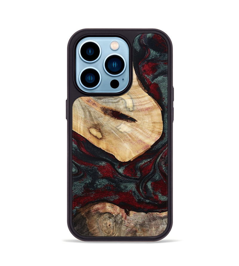 iPhone 14 Pro Wood Phone Case - Gia (Red, 800385)