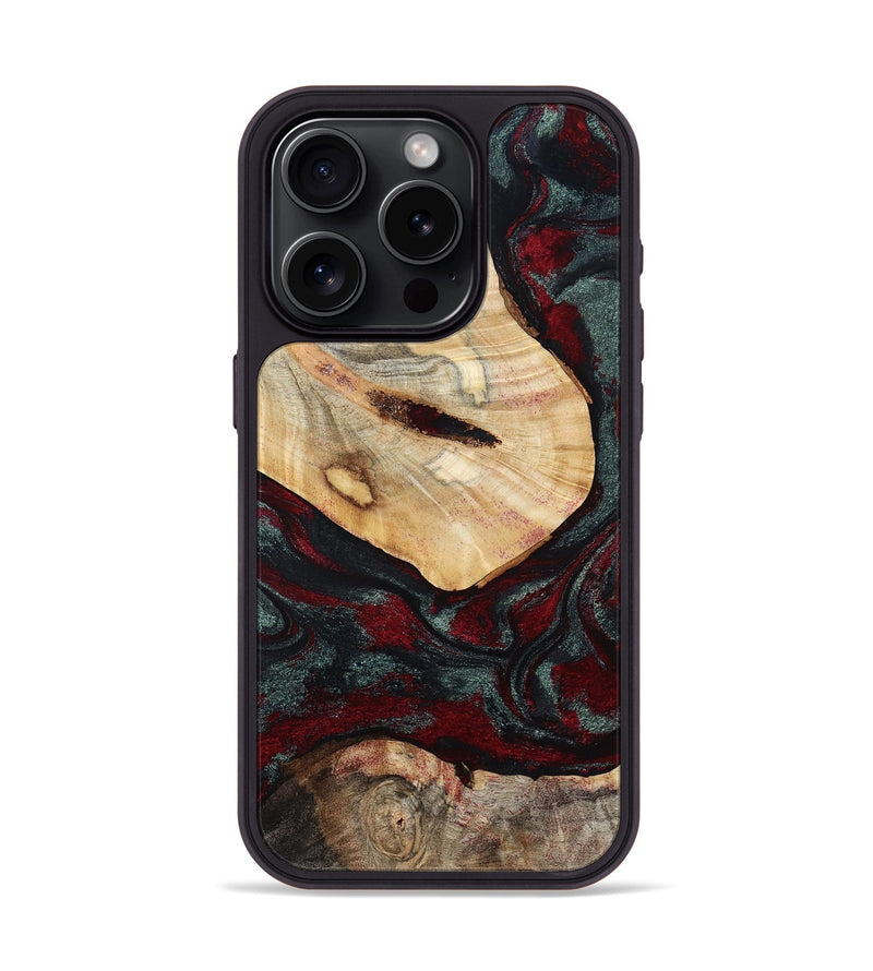 iPhone 15 Pro Wood Phone Case - Gia (Red, 800385)