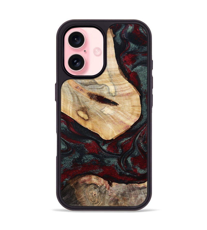 iPhone 16 Wood Phone Case - Gia (Red, 800385)
