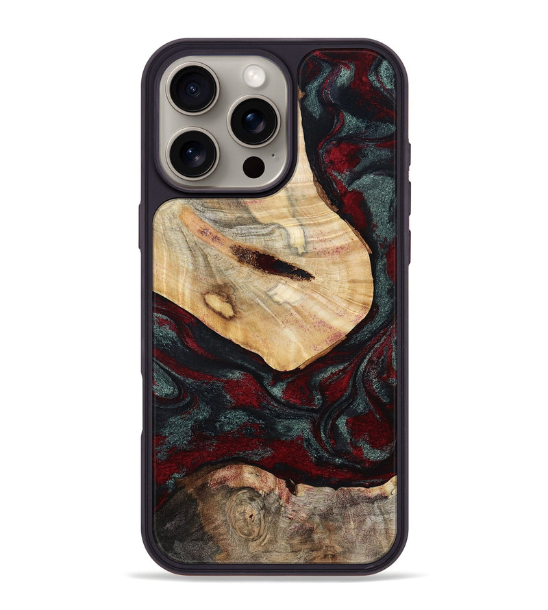 iPhone 16 Pro Max Wood Phone Case - Gia (Red, 800385)