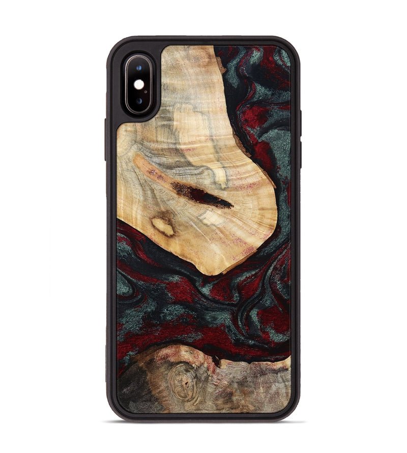 iPhone Xs Max Wood Phone Case - Gia (Red, 800385)