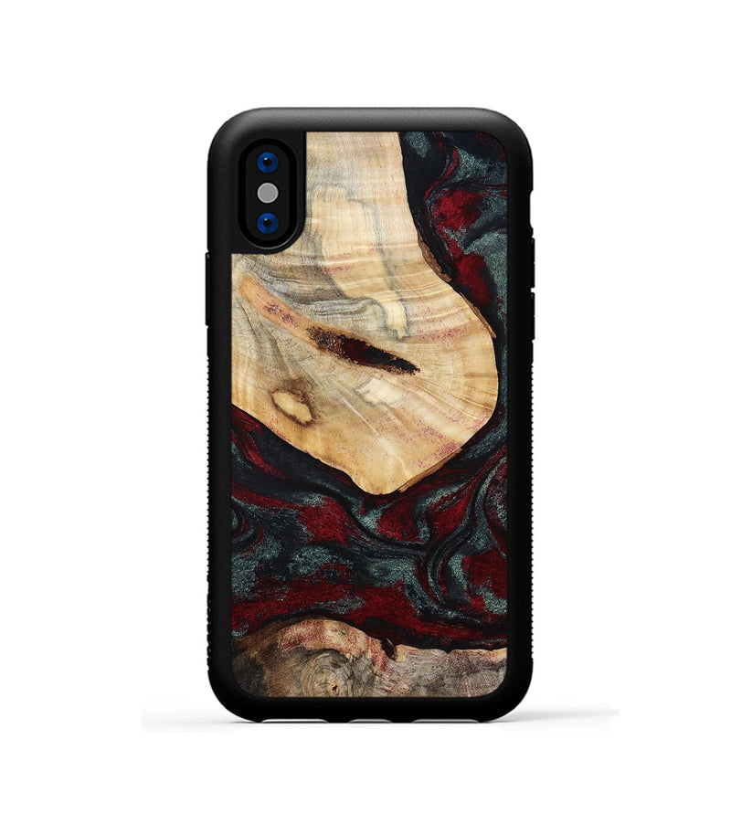 iPhone Xs Wood Phone Case - Gia (Red, 800385)
