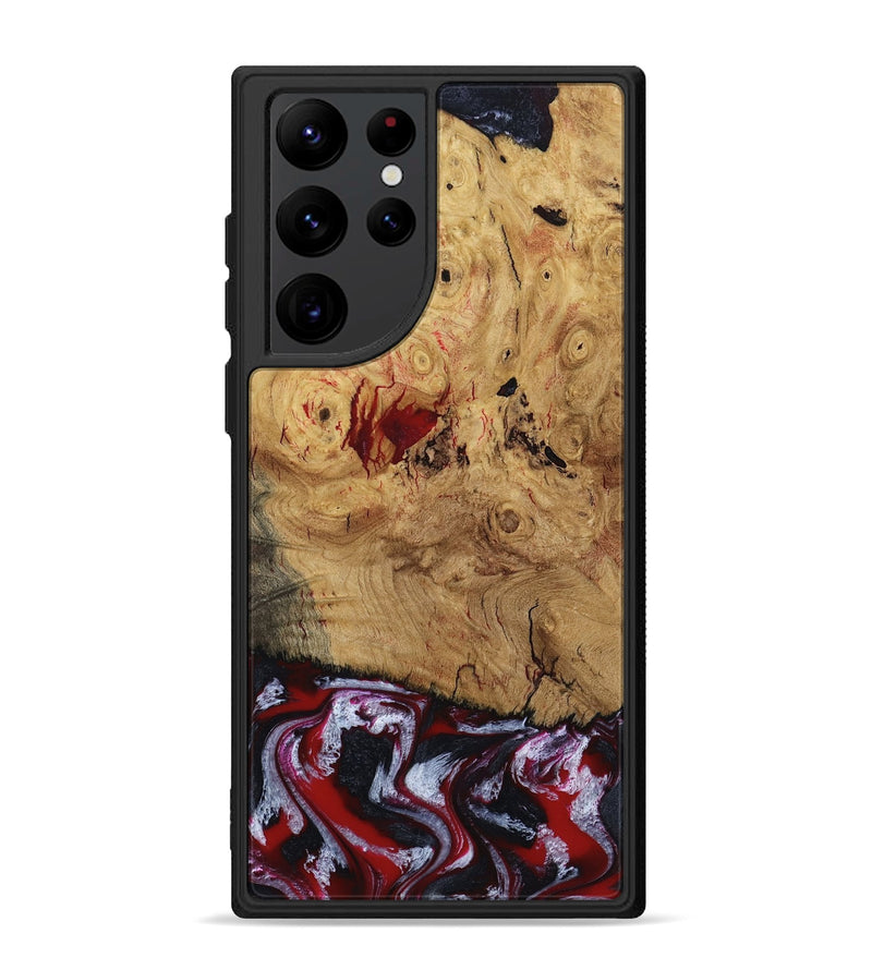Galaxy S22 Ultra Wood Phone Case - Wendi (Red, 800387)