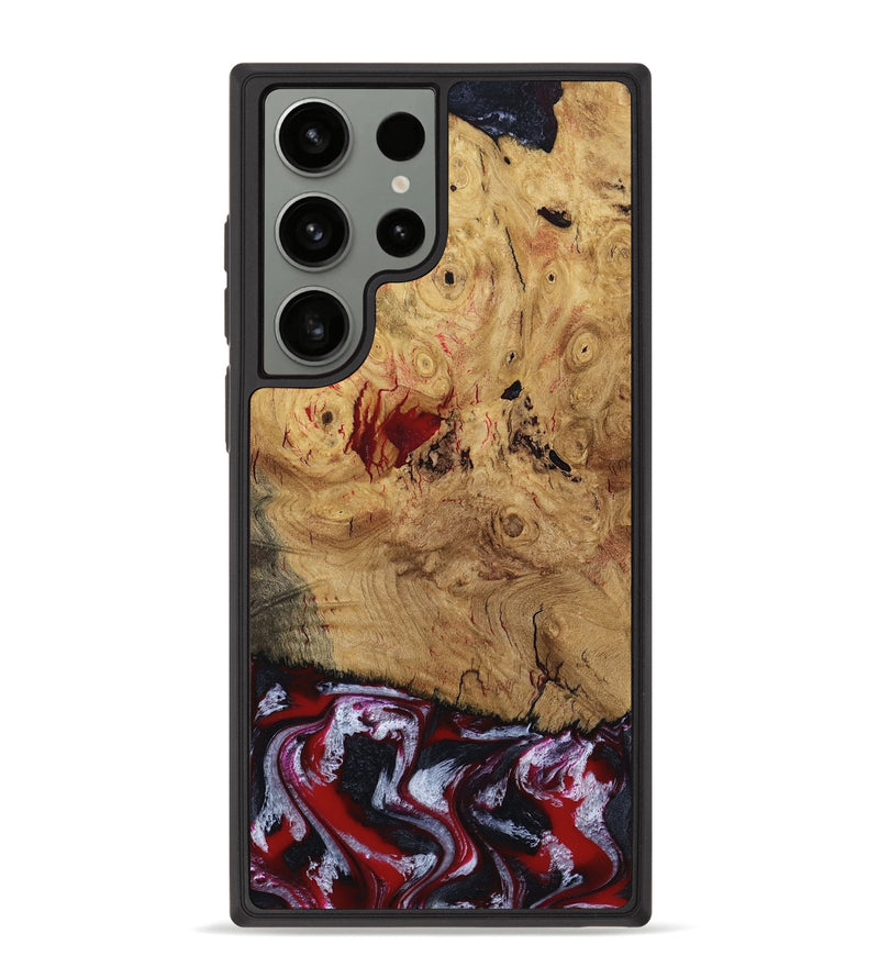Galaxy S23 Ultra Wood Phone Case - Wendi (Red, 800387)