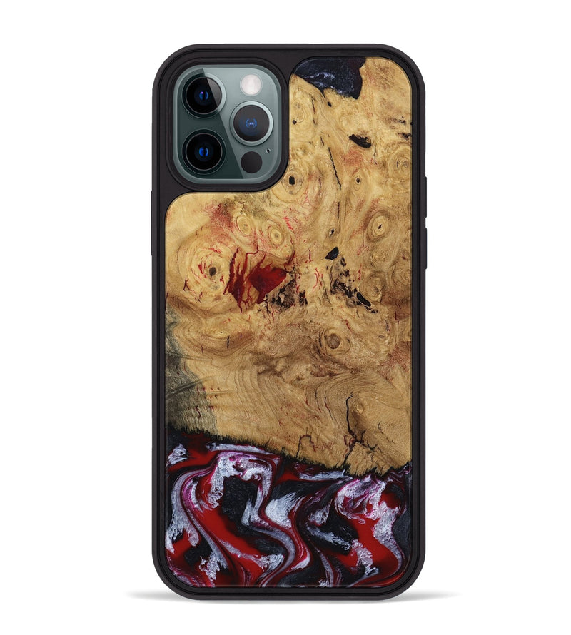iPhone 12 Pro Max Wood Phone Case - Wendi (Red, 800387)