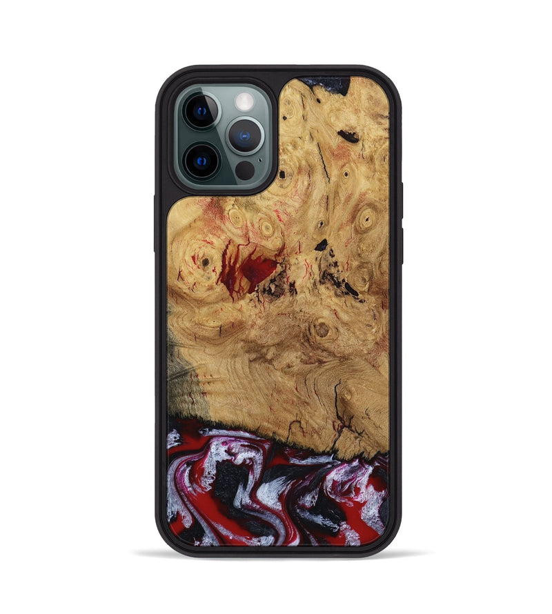 iPhone 12 Pro Wood Phone Case - Wendi (Red, 800387)