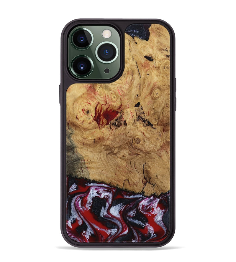 iPhone 13 Pro Max Wood Phone Case - Wendi (Red, 800387)