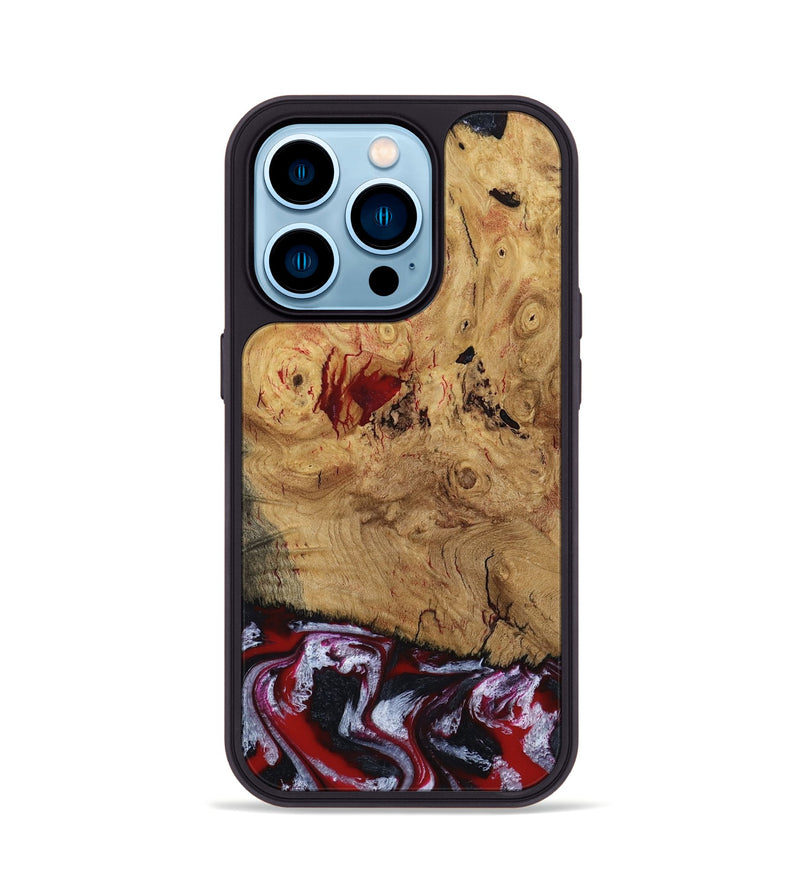 iPhone 14 Pro Wood Phone Case - Wendi (Red, 800387)