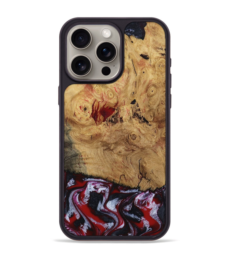 iPhone 15 Pro Max Wood Phone Case - Wendi (Red, 800387)