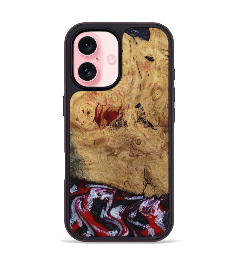 iPhone 16 Wood Phone Case - Wendi (Red, 800387)