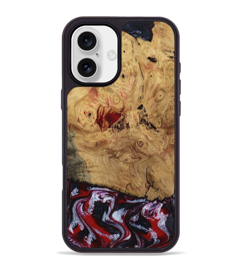 iPhone 16 Plus Wood Phone Case - Wendi (Red, 800387)