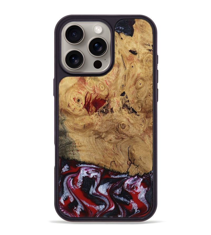iPhone 16 Pro Max Wood Phone Case - Wendi (Red, 800387)